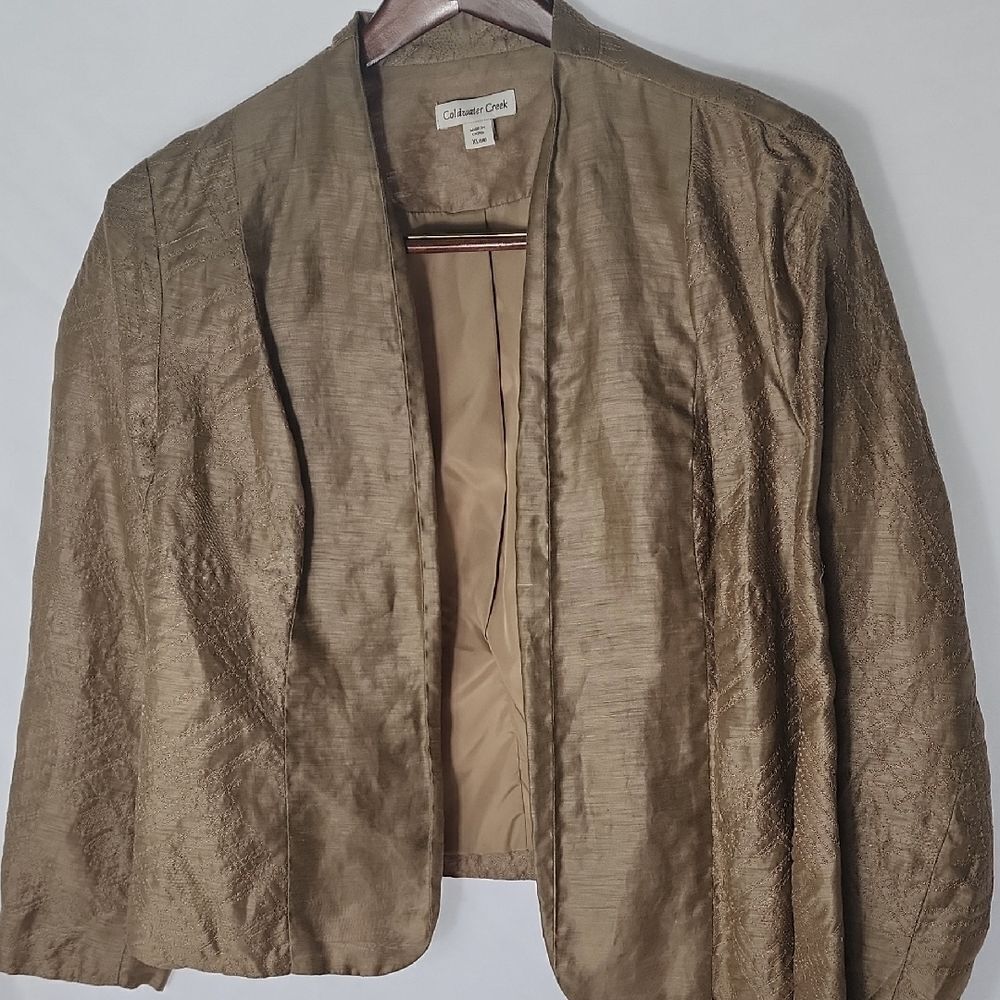 Linen Blend Neutral Lightweight Blazer Jacket Size XL